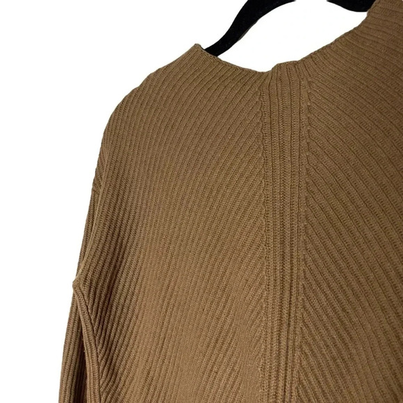 Aritzia Babaton Tan Chalmers Wool Linen Ribbed Long Sleeve Sweater Size XS - Picture 8 of 10
